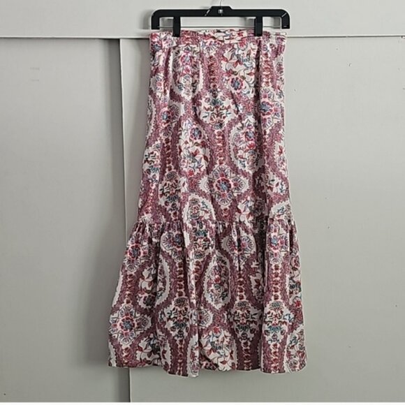 Set DRA Los Angeles cottonlinen floral button smocked long crop and midi skirt - Picture 6 of 10
